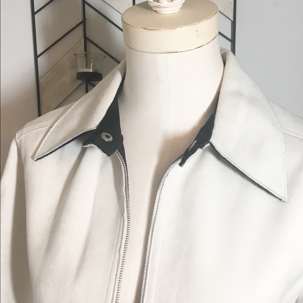 💋Yansi Fugel off-white light zip jacket suede💋